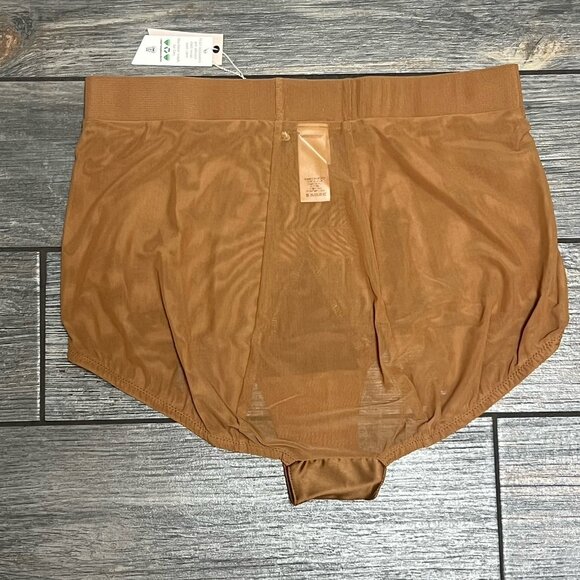 NWT $48 HAH X Free People Hi Waisted Panty Size XS Brown Sugar Sheer Pin Up - Picture 3 of 11